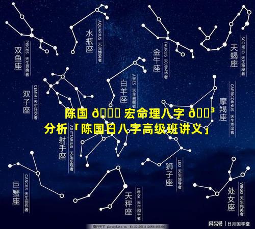 陈国 🍀 宏命理八字 🌳 分析「陈国日八字高级班讲义」